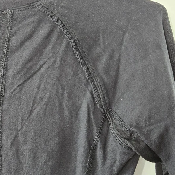 Lululemon Full Tilt Long Sleeve Lace Trim Popover Athletic Top Solid Black Sz 4 - Picture 13 of 13